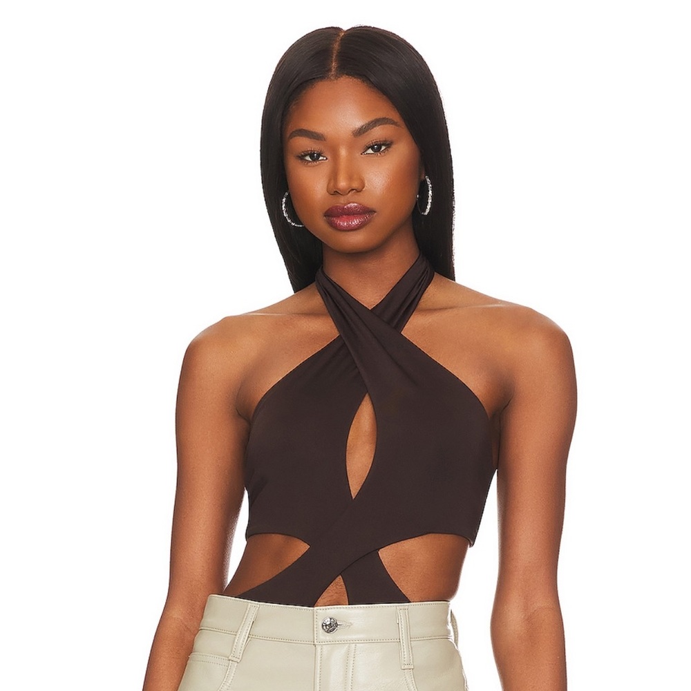 Superdown brown cutout bodysuit NWT